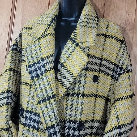 TOPSHOP Wool Blend Double Breasted Long Coat - Picture 4 of 16